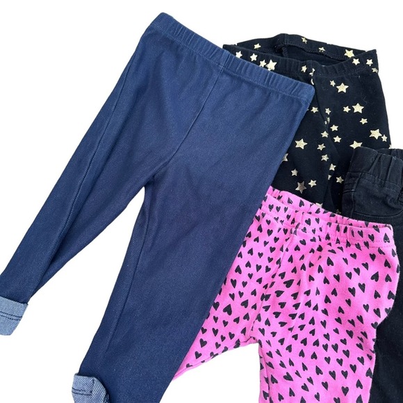 Carters Girls 12 Months Leggings Bundle Pants Stretch Soft - Picture 2 of 11
